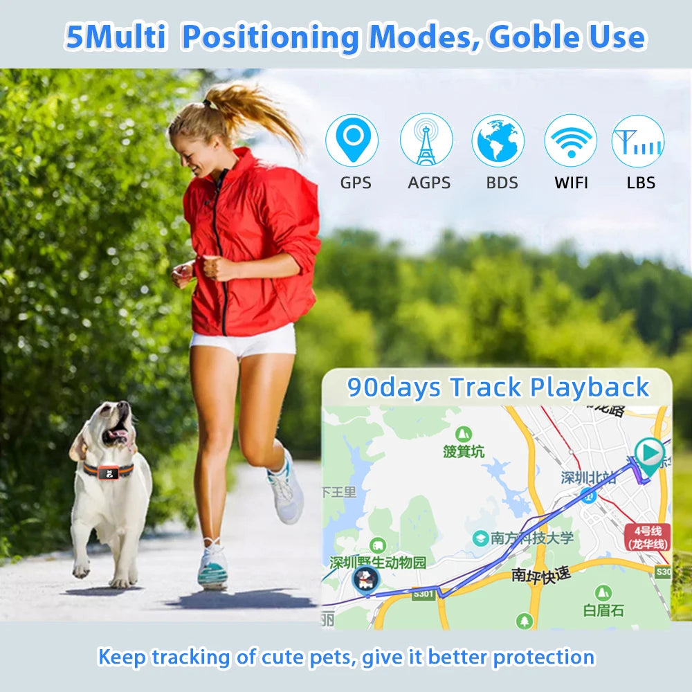4G Pet GPS Tracker Collar with Health Monitor