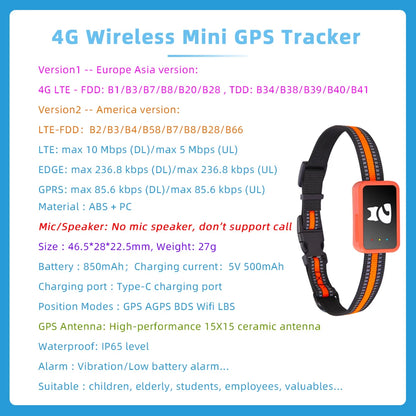 4G Pet GPS Tracker Collar with Health Monitor