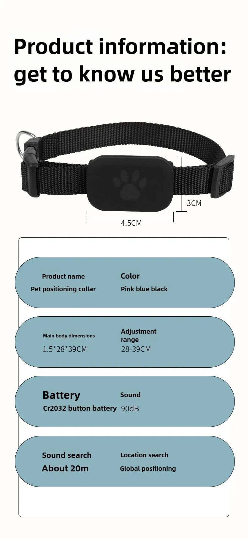 Pet Bluetooth GPS Tracker Collar